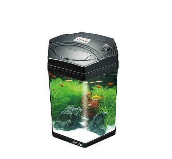 Boyu acvariu cu capac hexagonal 22 litri LJ-300 negru