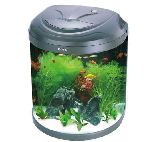 Boyu acvariu cu capac semicilindric 26 litri byg-26 negru