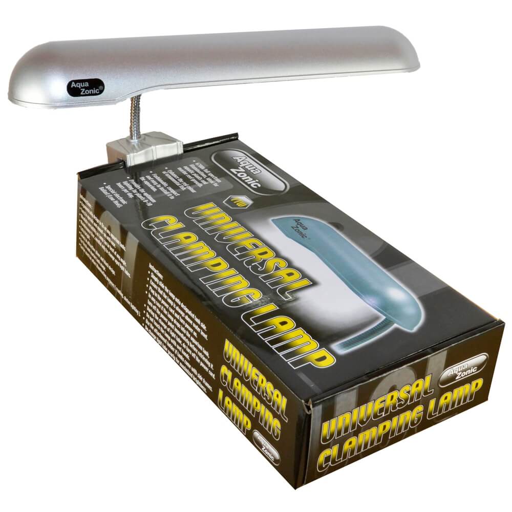 Lampa iluminare acvariu Aqua Zonic 11W argintie 1 Lampa iluminare acvariu Aqua Zonic 11W argintie, lampa de acvariu eficienta, ideala pentru iluminarea acvariilor de max 45L, asigura iluminat optim. Lampa pentru acvariu Aqua Zonic 11W argintie este solutia ideala pentru iluminarea acvariilor de pana la 45 litri. Aceasta lampa de acvariu combina eficienta energetica cu un design compact si elegant, fiind usor de instalat si utilizat. Cu un spectru de lumina de 6700K, Lampa pentru iluminare acvariu marca Aqua Zonic 11W argintie asigura conditii optime pentru cresterea plantelor acvatice si intensifica pigmentul rosu al pestilor exotici, contribuind astfel la un aspect vibrant al acvariului. Lampa cu bec PL de 11W care ofera un iluminat uniform si puternic. Pierderile de lumina sunt reduse la minimum datorita interiorului reflectorizant al lampii. Aceasta lampa acvariu are transformator electronic care asigura un consum redus de energie electrica si randament maxim, fiind astfel o solutie ce economiseste energie electrica. O lampa excelenta pentru iluminarea corecta a acvariilor. Sistemul de prindere este usor de utilizat, permitand fixarea lampii pe aproape orice tip de acvariu. Caracteristici principale: Lampa iluminare acvariu cu spectru complet de 6700K, ideala pentru plante acvatice. Design compact si culoare argintie, potrivit pentru acvarii moderne. Consum redus de energie, doar 11W, cu cablu electric prevazut cu intrerupator. Dimensiuni: Lungime unitate iluminare: 27,5 cm. latime unitate iluminare: 5,8 cm. Inaltime unitate iluminare: 3 cm. Inaltimea minima la care se ridica lampa dupa montarea pe acvariu: 6,5 cm. Aceasta lampa acvariu este perfecta pentru pasionatii de acvaristica care doresc o solutie eficienta si estetica pentru iluminarea acvariilor de dimensiuni mici si medii. Aceasta lampa este ideala pentru acvaristi care doresc sa asigure conditii ideale pentru flora si fauna din acvariul lor, oferind in acelasi timp un element de design care completeaza aspectul general al spatiului.