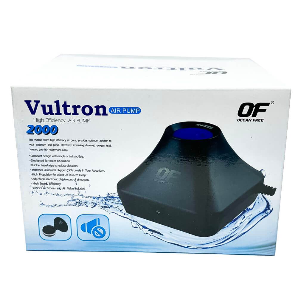 Pompa acvariu aer cu furtun valva difuzor 160 l/h 3 Pompa acvariu aer cu furtun valva difuzor 160 l/h. Vultron 2000 este o pompa aer acvariu cu o iesire, cu reglaj electronic al debitului de aer echipata complet. Pompa aer acvariu Vultron 2000 cu o singura iesire are reglajul electronic al debitului de aer si vine echipata standard cu 1 metru de furtun pentru aer, o valva valva unisens albastra si un difuzor de aer cu ventuza. Pompa acvariu aer de generatie noua cu eficienta ridicata ce asigura aerarea optima a acvariilor sau a iazurilor. Dizolva eficient oxigenul in apa tinand pestii sanatosi intr-un mediu prielnic. La pompa de aer Vultron 2000 corpul pompei de aer este cu pereti dubli pentru reducerea semnificativa a vibratiilor. -pompa acvariu silentioasa cu baza de cauciuc pentru a reduce vibratiile. Pompa aer puternica ce ridica nivelul de oxigen dizolvat in masa apei. Caracteristici: Design compact al acestei pompe de aer pentru acvariu. Presiunea acestei pompe de aer face posibila aerarea bazinelor pana la 0,7 m adancime. Reglaj electronic al debitului de aer. Consum redus de energie electrica si randament maxim. Pe langa pompa de aer pachetul include 1 metru furtun de aer, o valva unisens si un difuzor de aer cu ventuza. Cod produs: AP093 Debit de aer: 160 l / ora. Consum electric: 3 W.