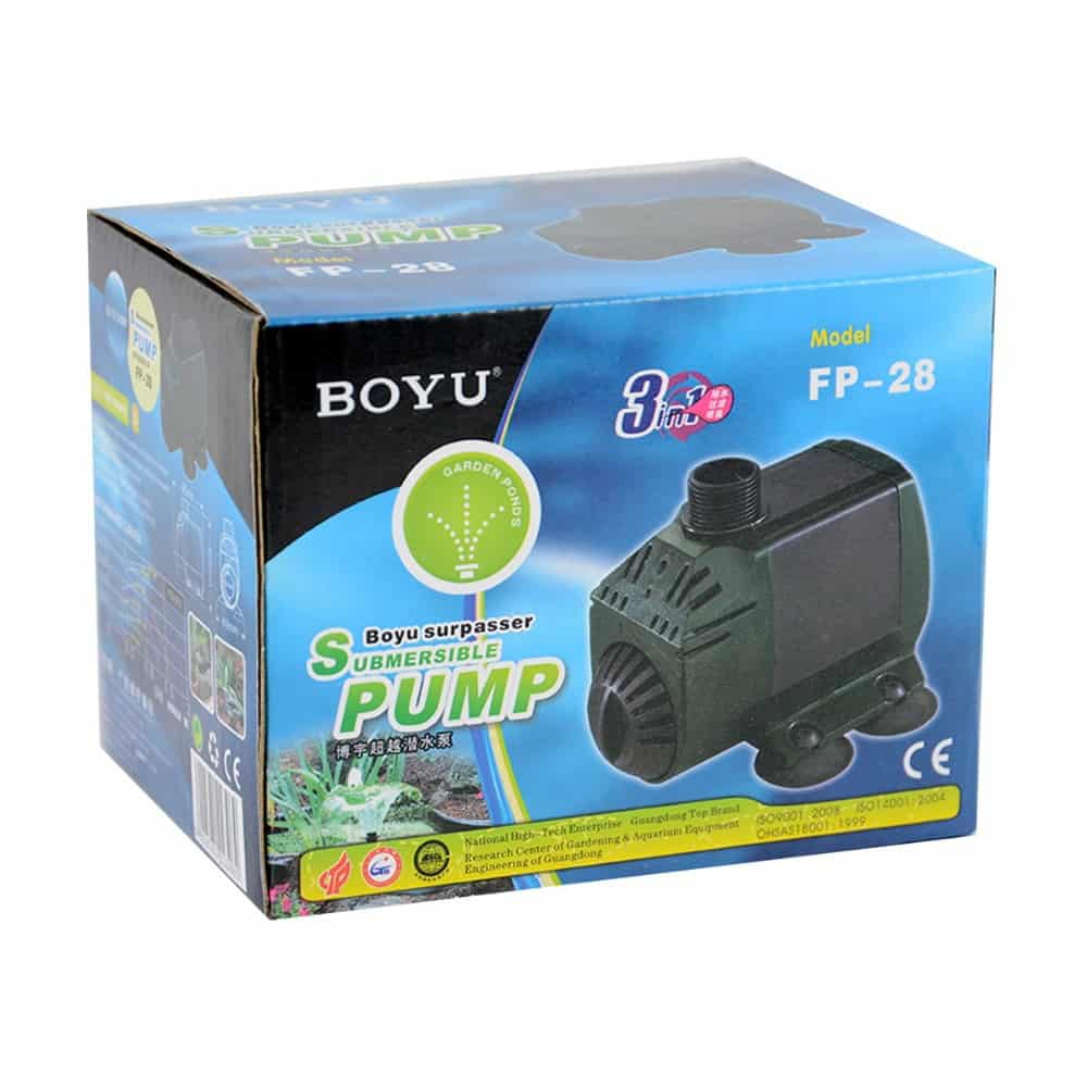 Pompa submersibila mini fantani arteziene gradina 950 l/h 3 Pompa submersibila mini fantani arteziene gradina 950 l/h sau fantani arteziene interior de buna calitate. Aceste pompe submersibile pot realiza mici caderi de apa sau recircularea apei intr-un bazin. Pompă de apă submersibilă fără reglajul debitului de apă ce se pretează a fi folosită în acvarii sau iazuri la diversele sisteme de filtrare sau recirculare a apei, fântâni arteziene, căderi de apă, cascade. O pompa de apa submersibila ideala pentru realizarea unor mini fantani arteziene gradina. Folosind aceste pompe submersibile se pot realiza de asemenea mici caderi de apa sau recircularea apei intr-un bazin. Fantani arteziene interior de obtin de asemenea. Avantaje: Design modern, compact, debit mare și putere de ridicare a apei. Motor submersibil compact și 100% sigur în lucrul cu apa. Acest model de pompă submersibilă va fi folosită numai introdusă total în apă. Axul rotorului este confecționat din oțel inoxidabil. Pompa nu corodează și este confecționată din plastic ABS. Lungimea cablului electric: 1,7 m. Model: FP-28 Voltaj: AC230V. Frecventa: 50 Hz. Consum de energie electrică: numai 11,5 W. Debit maxim: 950 Litri / Oră. Înălțimea coloanei maxime de apă ridicată: 1 metru. Dimensiuni: 95 x 69 x 80 mm. Diametrul exterior al ștuțului de evacuare a apei: de la 9 la 13 mm (ștuțul este conic). Diametrul exterior al ieșirii pompei unde se înfiletează ștuțului de evacuare a apei: 20 mm. Lungimea ștuțului de evacuare a apei: 46 mm.