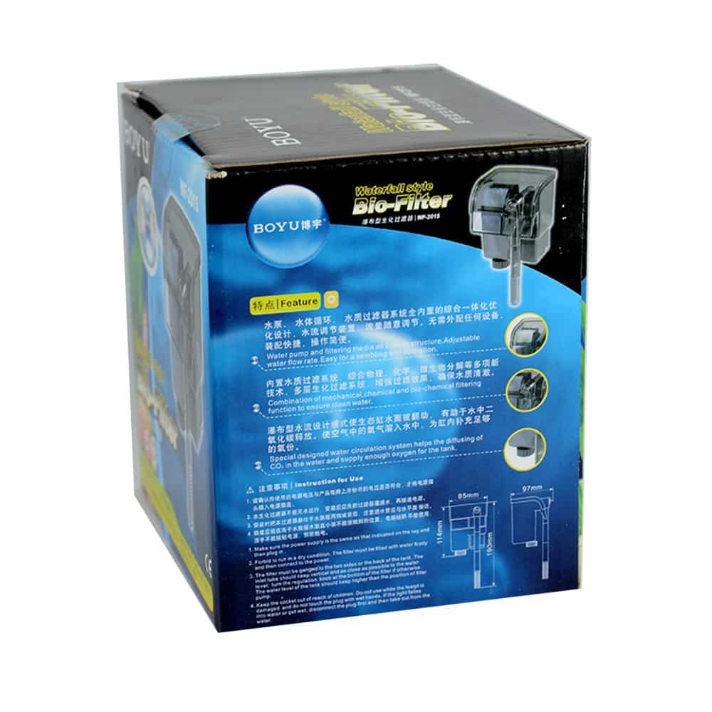 Filtru cascada acvariu Boyu, max 80L, 300L/h 7 Modul de evacuare tip cascada asigura oxigenarea permanenta a apei. Un filtru extern de acvariu ieftin, dedicat oricarui pasionat.
