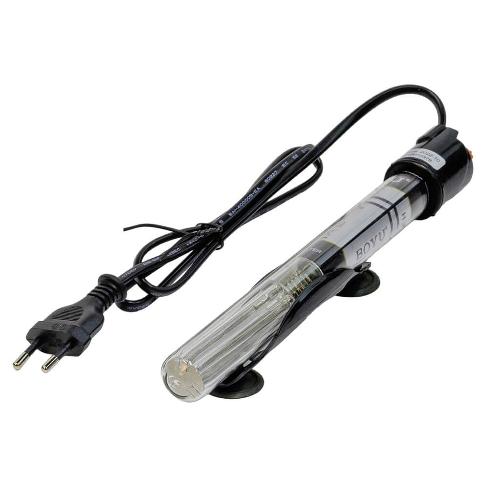 Incalzitor pentru acvariu cu termostat Boyu 100 W 18 Incalzitor pentru acvariu cu termostat Boyu 100W, ideal ca incalzitor acvariu 90l, maxim 130l. Ofera incalzire optima si control precis al temperaturii. Incalzitorul pentru acvariu cu termostat Boyu 100W este solutia ideala pentru mentinerea unei temperaturi constante in acvariile cu volume intre 90 si 130 litri. Acest incalzitor ofera o incalzire optima si un control precis al temperaturii, asigurand un mediu sanatos pentru pestii tai chiar si intr-un volum generos de apa utilizat ca incalzitor acvariu 130l. Cu o putere de 100W, incalzitorul Boyu este proiectat pentru a mentine temperatura ideala in acvariu, indiferent de fluctuatiile de temperatura din exterior. Este usor de reglat datorita termostatului incorporat, permitandu-ti sa setezi temperatura dorita cu usurinta. Acest incalzitor pentru acvariu cu termostat este complet submersibil, ceea ce inseamna ca poate fi montat in totalitate in apa, asigurand o distribuire uniforma a caldurii. In plus, indicatorul LED de functionare/oprire (on/off) iti permite sa vezi rapid daca incalzitorul este in functiune. Incalzitorul Boyu vine echipat cu ventuze pentru o fixare sigura si stabila pe peretele acvariului. Cu o inaltime de 29 cm si un diametru de 2 cm, acest incalzitor 100W se potriveste perfect in acvariile de dimensiuni medii. Caracteristici: Putere: 100W Volum acvariu: Ideal pentru acvarii de 90-130 litri Termostat: Da, usor de reglat Submersibil: Complet submersibil Indicator LED: Vizibilitate usoara a starii de functionare Fixare: Ventuze incluse pentru o instalare sigura Dimensiuni: 29 cm inaltime, 2 cm diametru Acest incalzitor pentru acvariu cu termostat Boyu 100W asigura o incalzire eficienta si constanta, fiind alegerea perfecta pentru pasionatii de acvaristica ce doresc sa ofere pestilor un mediu optim si stabil.