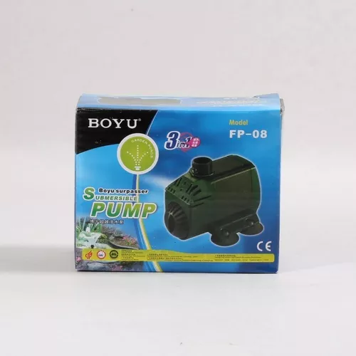 Mini pompa fantani arteziene de interior 300 l/h 4 Mini pompa fantani arteziene de interior 300 l/h este o pompa apa electrica submersibila folosita la fantani arteziene de interior sau amenajarea unor mici cursuri de apa. Pompa submersibila cu debit reglabil. Poate opera in conditii de siguranta maxima atunci cand este imersata in apa. Pompă de apă submersibilă cu reglajul debitului de apă ce se pretează a fi folosită în acvarii sau iazuri la diversele sisteme de filtrare sau recirculare a apei, fântâni arteziene, căderi de apă, cascade. Avantaje: Mini pompa arteziene cu design modern, compact, debit și putere de ridicare a apei. Mini pompa fantani arteziene de interior cu motor submersibil compact și 100% sigur în lucrul cu apa. Acest model de mini pompa arteziene va fi folosită numai introdusă total în apă. Axul rotorului este confecționat din oțel inoxidabil. Pompa apa electrica submersibila ce nu corodează și este confecționată din plastic ABS. Lungimea cablului electric: 1,7 m. Model: FP-08 Voltaj: AC230V. Frecventa: 50 Hz. Consum de energie electrică: numai 5 W. Debit maxim: 300 Litri / Oră. Înălțimea coloanei maxime de apă ridicată: 0,35 metri.