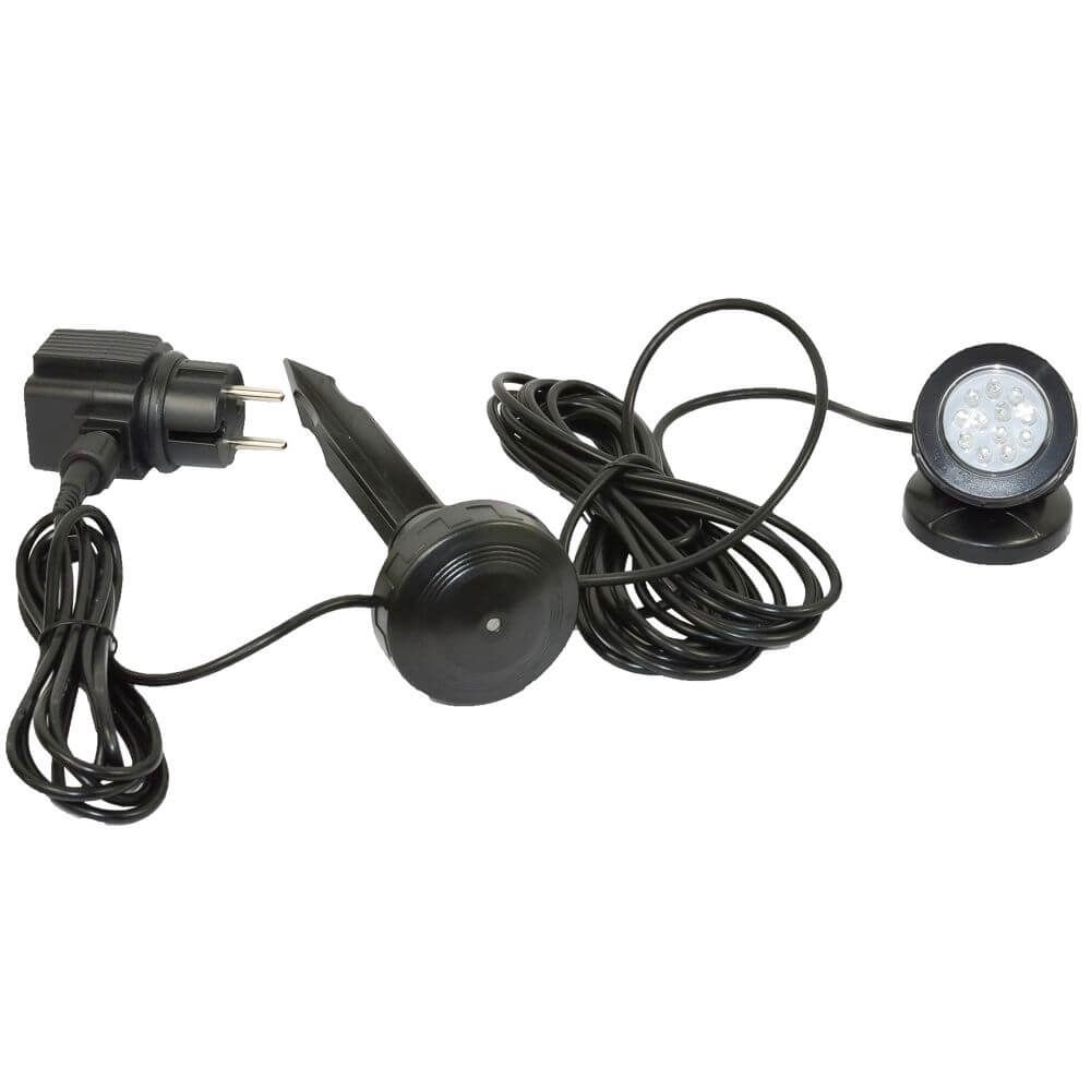 Led spot subacvatic Boyu cu senzor de lumina 2 Led spot subacvatic Boyu complet cu alimentator, senzor de lumina si cablu