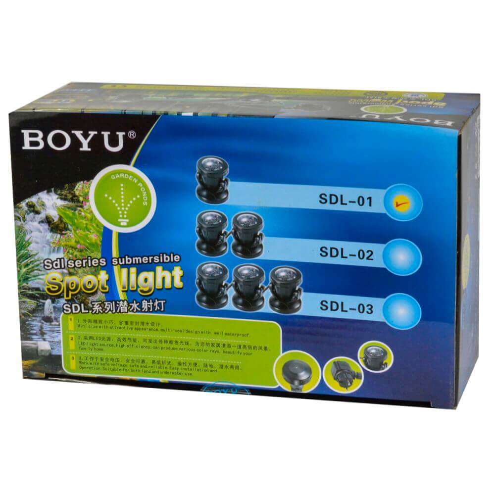 Led spot subacvatic Boyu cu senzor de lumina 4 Ambalaj Leduri submersibile Boyu seria SDL pentru iaz si fantana arteziana