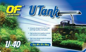 Set acvariu Ocean Free U Tank 40 ( 40 X 25 X 26 cm ) cu sistem de filtrare si iluminare