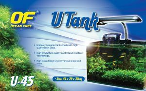 Set acvariu Ocean Free U Tank 45 ( 44 X 29 X 30 cm) cu sistem de filtrare si iluminare