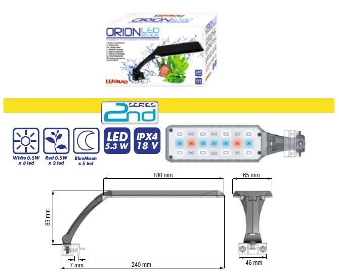 Lampa Acvariu Full Led ORION 5,3 W 1 Lampa Acvariu Full Led ORION 5,3 W