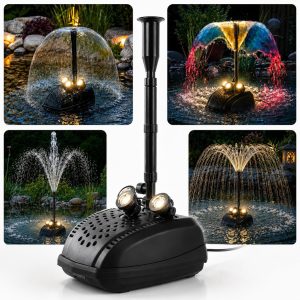 Fantana arteziana cu iluminare LED Boyu SU-2000L cu patru jocuri de apa pentru iaz
