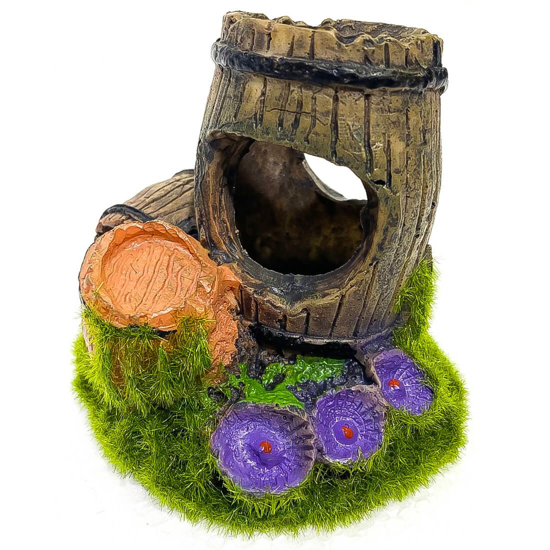 Ornament cu 3 butoaie pentru acvariu cu moss 1 Ornament cu 3 butoaie pentru acvariu, un decor rustic. Descopera decoruri pentru acvariu cu muschi artificial, ideale ca decoratiuni acvarii pentru un aspect natural si atractiv, sigur pentru pesti si plante.