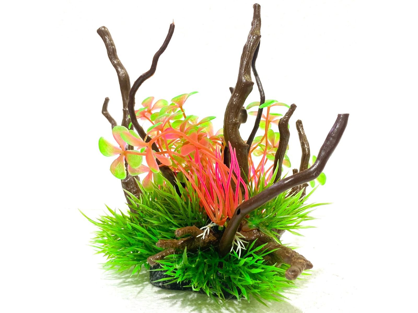 Plante artificiale de acvariu rosii gazon si lemn 1 Plante artificiale de acvariu rosii gazon si lemn, set din plante artificiale intense, plante de acvariu din plastic realiste si decor acvatic stabil, perfect pentru bazine de orice dimensiune.