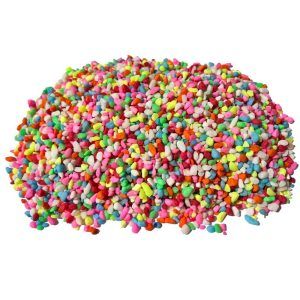 Pietris colorat pentru acvariu mix 1 kg. Pietris colorat acvariu multicolor. Pietris acvariu granulatie de 3-5 mm. Pietris decorativ acvarii, gradini, terase, etc. ​ Adauga un plus de culoare si vibratie acvariului tau cu pietris colorat pentru acvariu mix. Acest produs ofera o combinatie de culori spectaculoase care transforma orice mediu acvatic sau decorativ intr-un spatiu unic si atractiv. Cu granulatie medie de 3-5 mm, acest pietris decorativ acvarii este ideal pentru orice tip de acvariu, oferind un substrat sigur si stabil atat pentru pesti, cat si pentru plantele acvatice.
