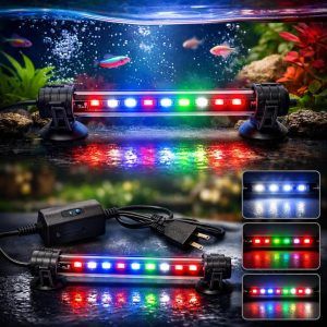 Bara led RGB 17 cm iluminare acvarii si incinte