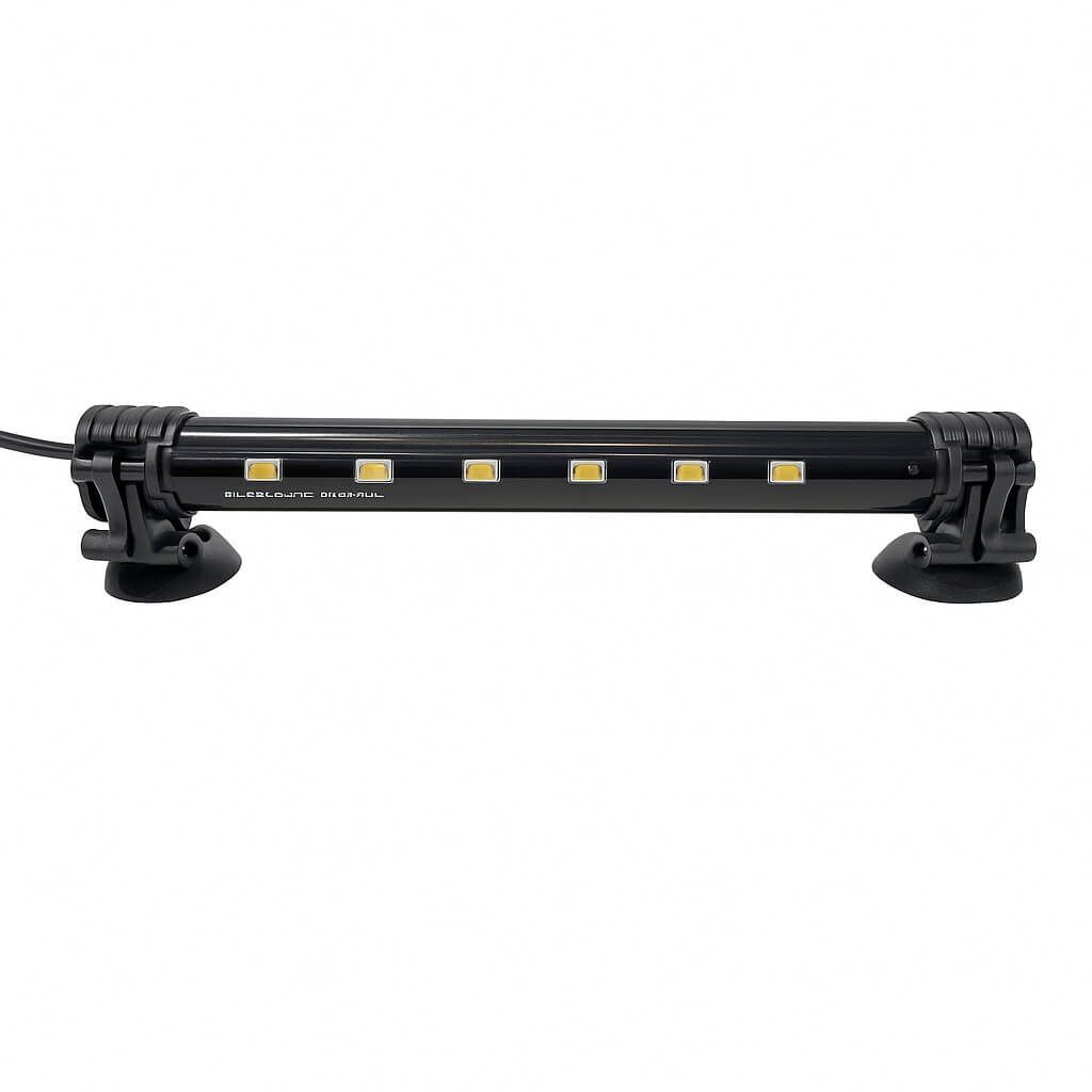Lampa acvariu cu leduri 17 cm lumina alba 8 Lampa acvariu cu leduri asigura un spectru de lumina alba ideal. Lampa acvariu led practica, din categoria produse de iluminat acvarii, cu leduri acvariu de intensitate potrivita si consum redus.