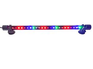 Lampa led RGB acvariu 35cm, 6W, 24 leduri, Bio Spectrum – produse de iluminat acvariu pentru plante si colorit pesti, lumina in gradina, iluminat apa. Lampa led RGB acvariu 35cm, 6W, 24 leduri, Bio Spectrum este un produs de iluminat acvariu excelent, oferind un mix de culori vibrante pentru un iluminat eficient si estetic, ideal atat pentru acvarii, cat si pentru alte aplicatii ce implica iluminat apa. Aceasta lampa LED submersibila este conceputa pentru a oferi un iluminat intens si clar, cu un spectru de culori vibrant, perfect pentru a intensifica culorile pestilor si pentru a sustine cresterea plantelor acvatice. Cu un consum redus de energie de doar 6W, lampa LED ofera o eficienta energetica ridicata, asigurand in acelasi timp o durata lunga de viata si o economie semnificativa de energie electrica.