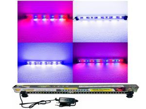 Tub led acvariu cu lungimea de 52 cm. Lampa led acvariu plantat RGB Bio Spectrum complet submersibila cu lumini acvatice spectaculoase. Lampa led submersibila multicolora din gama de lampi subacvatice colorate ce asigura un iluminat clar, intens si stralucitor. Tub led acvariu color mix 52cm, 9w, 36 leduri – solutia perfecta pentru iluminatul acvariilor si spatiilor exterioare Tub led acvariu color mix 52cm, 9w, 36 leduri este un produs inovator cu lumini acvatice spectaculoase destinat iluminatului acvariilor, ce aduce un plus de culoare si viata in orice mediu acvatic sau terestru. Aceasta lampa led acvariu plantat RGB Bio Spectrum este ideala pentru acvarii plantate, oferind un spectru de lumina bio optimizat pentru cresterea plantelor si pentru evidentierea frumusetii pestilor si a decorurilor. Pe langa utilizarea in acvarii, aceasta bara LED 220V este perfecta pentru a crea efecte spectaculoase de lumini ambientale, lumini cascade, lumini arteziene si lumini gradini, aducand un plus de eleganta si rafinament oricarui spatiu. Caracteristici tehnice si avantaje: Dimensiuni si putere: Tubul LED are o lungime de 52 cm si un diametru subtire de 18 mm, integrandu-se perfect in orice decor. Cu un consum redus de energie de doar 9W, aceasta lampa LED asigura un iluminat puternic si economic, ideal pentru acvarii cu o lungime de pana la 70 cm. Numar de leduri si spectru de culoare: Echipata cu 36 de LED-uri de inalta calitate, aceasta lampa RGB acvariu ofera un spectru de lumina diversificat. Cele 10 LED-uri rosii, 4 verzi, 10 albastre si 12 albe creeaza o atmosfera vibranta si naturala, perfect adaptata nevoilor unui acvariu plantat sau pentru a adauga un efect de lumini ambientale spectaculoase in gradini, iazuri sau fantani arteziene. Utilizare versatila: Tubul LED este complet submersibil, fiind clasificata IP67, ceea ce il face ideal pentru utilizare atat in apa, cat si pe uscat. Fie ca este vorba despre iluminatul unui acvariu, al unei gradini, cascade sau arteziene, aceasta lampa LED poate transforma orice spatiu intr-un punct de atractie vizuala. Siguranta si durabilitate: Proiectata sa functioneze la tensiuni joase, lampa elimina riscul unei electrocutari accidentale, fiind extrem de sigura pentru utilizare in medii umede. De asemenea, lampa nu degaja caldura in timpul functionarii, protejand astfel fauna si flora din acvariu sau alte medii unde este utilizata. Montaj simplu si flexibil: Lampa vine echipata cu doua ventuze puternice care permit fixarea pe suprafete netede, cum ar fi sticla acvariului. Clipul rotativ al ventuzelor permite ajustarea unghiului de lumina, oferind flexibilitate maxima in montaj si utilizare. Alimentarea la 220-240V face ca lampa sa fie usor de instalat si de utilizat in orice spatiu. Modurile de iluminare: – la prima apăsare pe buton: 12 leduri albe + 6 leduri albastre. – la a 2-a apăsare pe buton: 10 leduri roșii + 4 leduri albastre + 4 leduri verzi. – la a 3-a apăsare pe buton: se aprind toate cele 36 de leduri. – la a 4-a apăsare pe buton: se sting toate ledurile. Aplicatii multiple si beneficii: Iluminat acvarii plantate: Tubul LED acvariu color mix 52cm este ideal pentru acvarii plantate, oferind o lumina clara si intensa care stimuleaza cresterea plantelor si evidentierea culorilor naturale ale pestilor. Luminile mix color creeaza un mediu vibrant, aducand la viata orice decor acvatic. Lumini ambientale: Aceasta lampa LED este perfecta pentru a adauga efecte de lumina ambientala in spatii interioare, cum ar fi incaperi, rafturi sau mobilier. Spectrul RGB diversificat permite crearea unor ambiante unice, adaugand un plus de stil si personalitate oricarui spatiu. Lumini cascade si artezienelor: Datorita capacitatii sale de a functiona in medii umede, lampa ofera lumini acvatice spectaculoase si este excelenta pentru iluminatul cascadelor, fantanilor arteziene si iazurilor, transformand aceste spatii in adevarate opere de arta luminoase. Lumini gradini: Utilizarea in gradini sau spatii exterioare este un alt punct forte al acestei lampi. Poate fi utilizata pentru a ilumina spatii verzi, alei, garduri sau alte elemente de peisaj, oferind o solutie estetica si functionala pentru iluminatul exterior. Concluzie: Tub led acvariu color mix 52cm, 9w, 36 leduri, este alegerea perfecta pentru cei care doresc sa aduca un plus de culoare si lumina in acvariile lor sau in alte spatii interioare si exterioare. Cu un design subtire si elegant, o lumina puternica si un consum redus de energie, aceasta lampa LED este solutia ideala pentru iluminatul acvariilor plantate, dar si pentru crearea unor efecte de lumina ambientala impresionante in gradini, cascade, fantani arteziene si multe altele. Datorita versatilitatii sale si a sigurantei in utilizare, aceasta lampa LED este un produs indispensabil pentru orice pasionat de acvaristica sau de designul ambiental.