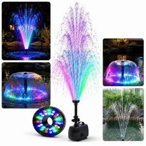 Fantana arteziana cu lumini led, jet colorat, efect cupola si spot LED RGB