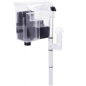Filtru acvariu cascada Hang On cu debit reglabil si surface skimmer. Un filtru de acvariu compact care asigura apa limpede si oxigenare optima pentru acvarii de 5-40L.
