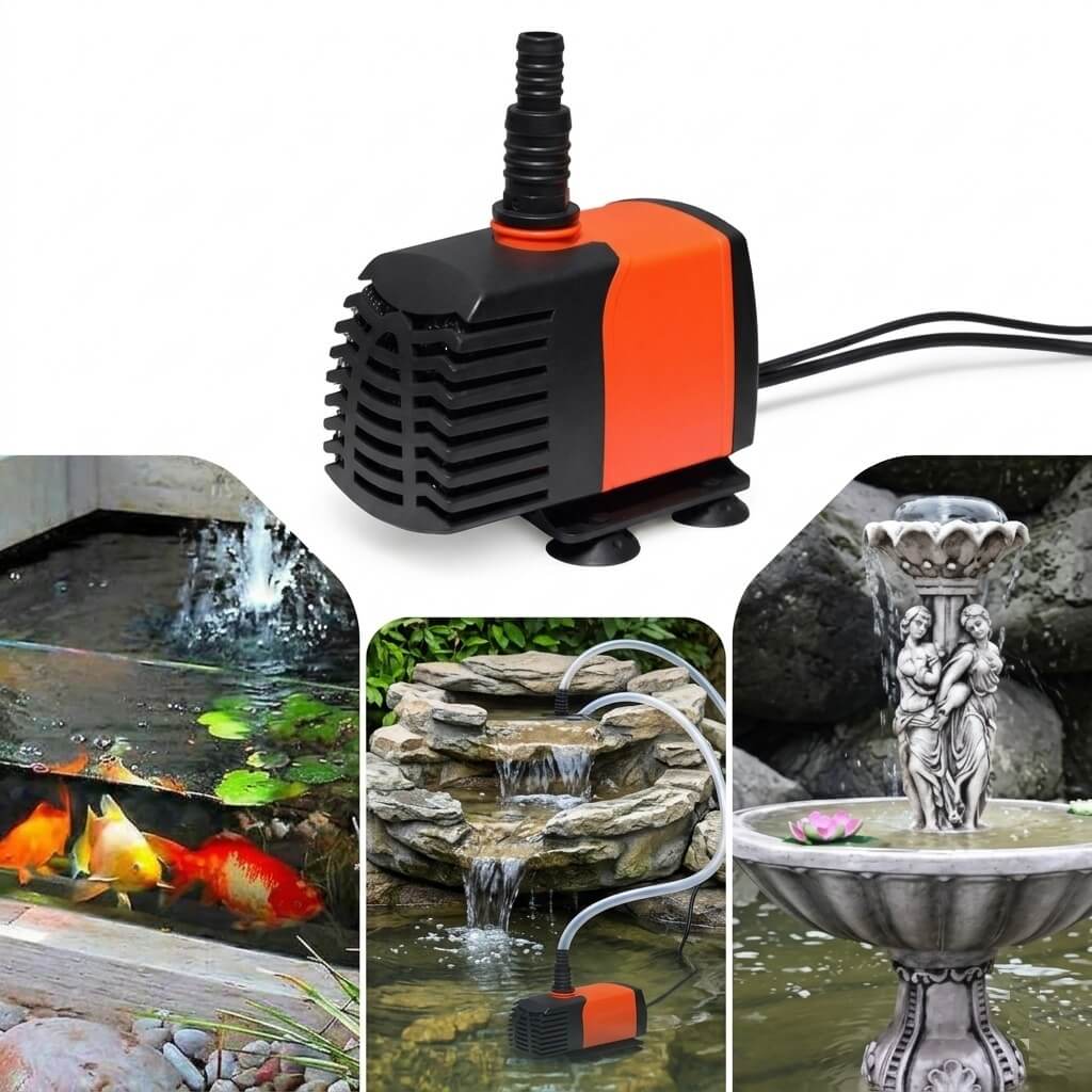 Pompa fantana arteziana sau cascada 1200 l/h 3 Pompa submersibila pentru acvariu, cascada si fantana cu exemple de utilizare