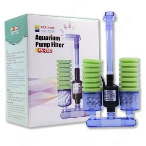 Pompa filtru acvariu cu 2 bureti asigura filtrarea apei acvariului eficient. Purificator apa acvariu 30-200L, ideal pentru filtrare acvarii curate.