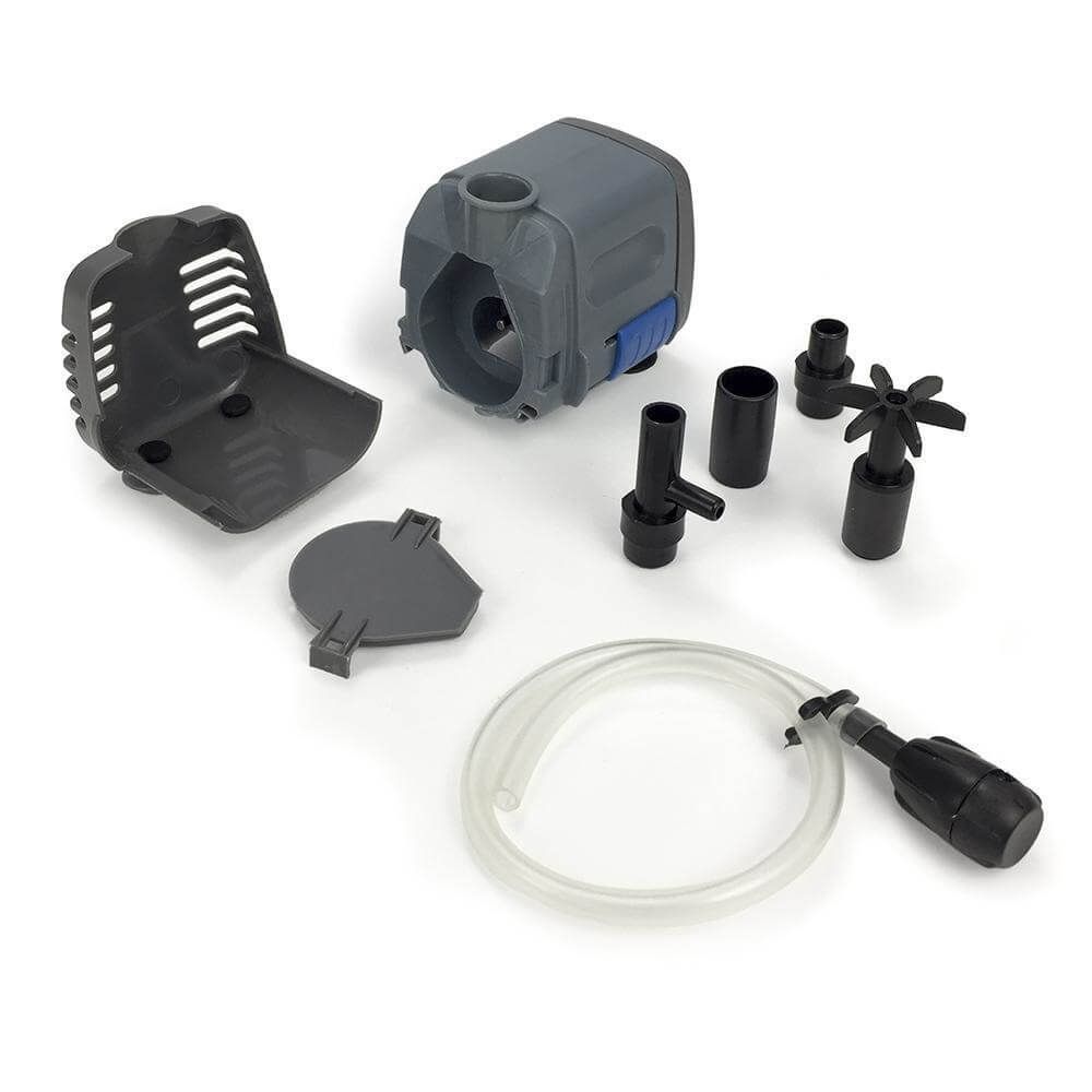 Pompa submersibila acvariu sau arteziana mica 2 Pompa submersibila acvariu sau arteziana mica, o pompa fantana arteziana mica cu dimensiuni reduse si debitul reglabil ce fac din acesta alegerea ideala. Pompa de apă acvariu sau fântână arteziană Boyu SP-602 Submersible Pump este o pompă de apă submersibilă de cea mai bună calitate. Pompa submersibila acvariu sau arteziana mica ce se poate folosi în egală măsură atât pentru fântânile arteziene, crearea unor căderi de apă cât și acvarii de apă dulce ca powerhead sau pompă a diverselor sisteme de filtrare. Este recomandata de asemenea celor ce vor sa isi construiasca o mini fantana arteziana de gradina. Nu ramane decat sa i se monteze un dispersor de apa pentru a se obtine efectul de fantana arteziana. Datorită dimensiunilor reduse, aceste pompe sunt deosebit de apreciate pentru eficiența și adaptabilitatea lor atunci când sunt instalate la acvariu în aproape orice filtru intern de tip „cutie”. Dimensiunile sale reduse nu împiedică această pompă să producă până la 340 de litri pe oră cu emisii reduse de zgomot și vibrații, fiind capabilă să asigure un debit și aerare suficientă chiar și în acvarii care depășesc 100 de litri. Detalii tehnice: Debit maxim: 340 l / h. Înălțimea coloanei maxime de apă ridicată: 0,6 metri. Consum electric: 6 W. Dimensiuni: Lungime = 6,2 cm. lățime = 4,9 cm. Înălțime = 7,2 cm. Pompa vine în cutie cu 2 ștuțuri de evacuare apă: Diametru exterior ștuț simplu evacuare apă = 13 mm. Diametru exterior ștuț evacuare apă cu admisie de aer = 8 mm. Lungimea cablului electric de alimentare = 190 cm. Voltaj: AC230V. Frecvența: 50 Hz. Se conectează la un furtun cu diametrul intern de 12 mm. Pompă prevazută cu cu reglaj al debitului de apă.