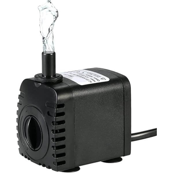 Mini pompa submersibila reglabila 520 l/h 8 Mini pompa submersibila reglabila cu debit de 520 l/h. Mini pompa submersibila 220V folosita ca pompa fantana arteziana mica, pompa acvariu sau arteziana pisici De asemenea se poate folosi la amenajarea diferitelor fluxuri mici de apă curgătoare. Detalii tehnice: Debit maxim: 520 litri / oră. Înălțimea maximă a coloanei de apă ridicată dată de producător: 85 cm. Putere electrică: 4,3 W. Dimensiuni: 40 x 62 x 65 mm. Stream 480 are mai multe stuturi de evacuare a apei. Doua dintre ele au urmatoarele diametre: 10 mm. 13 mm. Mini pompa submersibila reglabila, cu un debit de 520 l/h, o solutie versatila si eficienta pentru imbunatatirea mediului acvatic din casa sau gradina dumneavoastra. Aceasta mini pompa submersibila 220V este perfect adaptata pentru a servi ca pompa pentru fantani arteziene mici, pentru acvarii sau chiar pentru fantani arteziene dedicate pisicilor, oferind o flexibilitate remarcabila si o performanta de incredere. Cu capacitatea de a regla debitul de apa, aceasta pompa va permite sa ajustati fluxul in functie de nevoile specifice ale proiectului acvatic, fie ca doriti sa creati o mica cascada relaxanta intr-o fantana arteziana de apartament, sa asigurati o circulatie constanta si sanatoasa a apei in acvariu sau sa oferiti animalelor de companie o sursa curata si continua de apa. Designul compact al pompei faciliteaza instalarea discreta si eficienta in orice mediu acvatic fara a perturba estetica sau linistea spatiului. Eficienta energetica ridicata a modelului de 220V asigura ca in ciuda performantelor sale puternice consumul electric ramane scazut contribuind la economii pe termen lung. Aceasta mini pompa submersibila reglabila este solutia ideala pentru cei care cauta o modalitate practica si eficienta de a adauga viata si miscare in mediul acvatic din jurul lor, fie ca este vorba de un acvariu de acasa, o fantana arteziana in gradina sau un sistem de hidratare pentru pisici. Performanta sa adaptabila, combinata cu usurinta de instalare si intretinere, o face o alegere excelenta pentru pasionatii de acvaristica si peisagistica acvatica, garantand satisfactie si rezultate remarcabile in orice proiect acvatic.