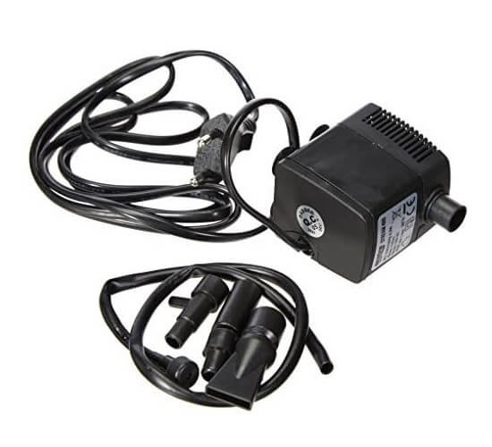 Mini pompa submersibila reglabila 520 l/h 3 Mini pompa submersibila reglabila cu debit de 520 l/h. Mini pompa submersibila 220V folosita ca pompa fantana arteziana mica, pompa acvariu sau arteziana pisici De asemenea se poate folosi la amenajarea diferitelor fluxuri mici de apă curgătoare. Detalii tehnice: Debit maxim: 520 litri / oră. Înălțimea maximă a coloanei de apă ridicată dată de producător: 85 cm. Putere electrică: 4,3 W. Dimensiuni: 40 x 62 x 65 mm. Stream 480 are mai multe stuturi de evacuare a apei. Doua dintre ele au urmatoarele diametre: 10 mm. 13 mm. Mini pompa submersibila reglabila, cu un debit de 520 l/h, o solutie versatila si eficienta pentru imbunatatirea mediului acvatic din casa sau gradina dumneavoastra. Aceasta mini pompa submersibila 220V este perfect adaptata pentru a servi ca pompa pentru fantani arteziene mici, pentru acvarii sau chiar pentru fantani arteziene dedicate pisicilor, oferind o flexibilitate remarcabila si o performanta de incredere. Cu capacitatea de a regla debitul de apa, aceasta pompa va permite sa ajustati fluxul in functie de nevoile specifice ale proiectului acvatic, fie ca doriti sa creati o mica cascada relaxanta intr-o fantana arteziana de apartament, sa asigurati o circulatie constanta si sanatoasa a apei in acvariu sau sa oferiti animalelor de companie o sursa curata si continua de apa. Designul compact al pompei faciliteaza instalarea discreta si eficienta in orice mediu acvatic fara a perturba estetica sau linistea spatiului. Eficienta energetica ridicata a modelului de 220V asigura ca in ciuda performantelor sale puternice consumul electric ramane scazut contribuind la economii pe termen lung. Aceasta mini pompa submersibila reglabila este solutia ideala pentru cei care cauta o modalitate practica si eficienta de a adauga viata si miscare in mediul acvatic din jurul lor, fie ca este vorba de un acvariu de acasa, o fantana arteziana in gradina sau un sistem de hidratare pentru pisici. Performanta sa adaptabila, combinata cu usurinta de instalare si intretinere, o face o alegere excelenta pentru pasionatii de acvaristica si peisagistica acvatica, garantand satisfactie si rezultate remarcabile in orice proiect acvatic.