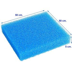 Burete filtru iaz albastru 50x50x5 cm – set bureti de filtrare albastri, burete filtrare de rezerva ideal pentru filtru tip burete.