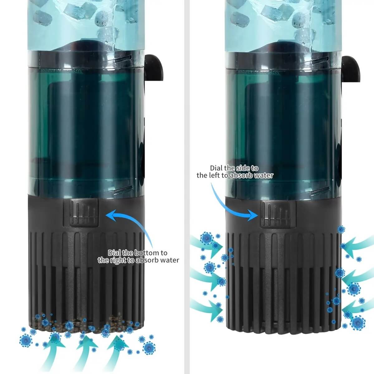 Filtru apa acvariu pesti, filtrare acvariu 5-50 l 13 Aerare avansata cu sistem vortex. Filtru cu aer pentru acvariu, perfect pentru a mentine sanatatea pestilor si claritatea apei. Echipat cu functii moderne de filtrare.