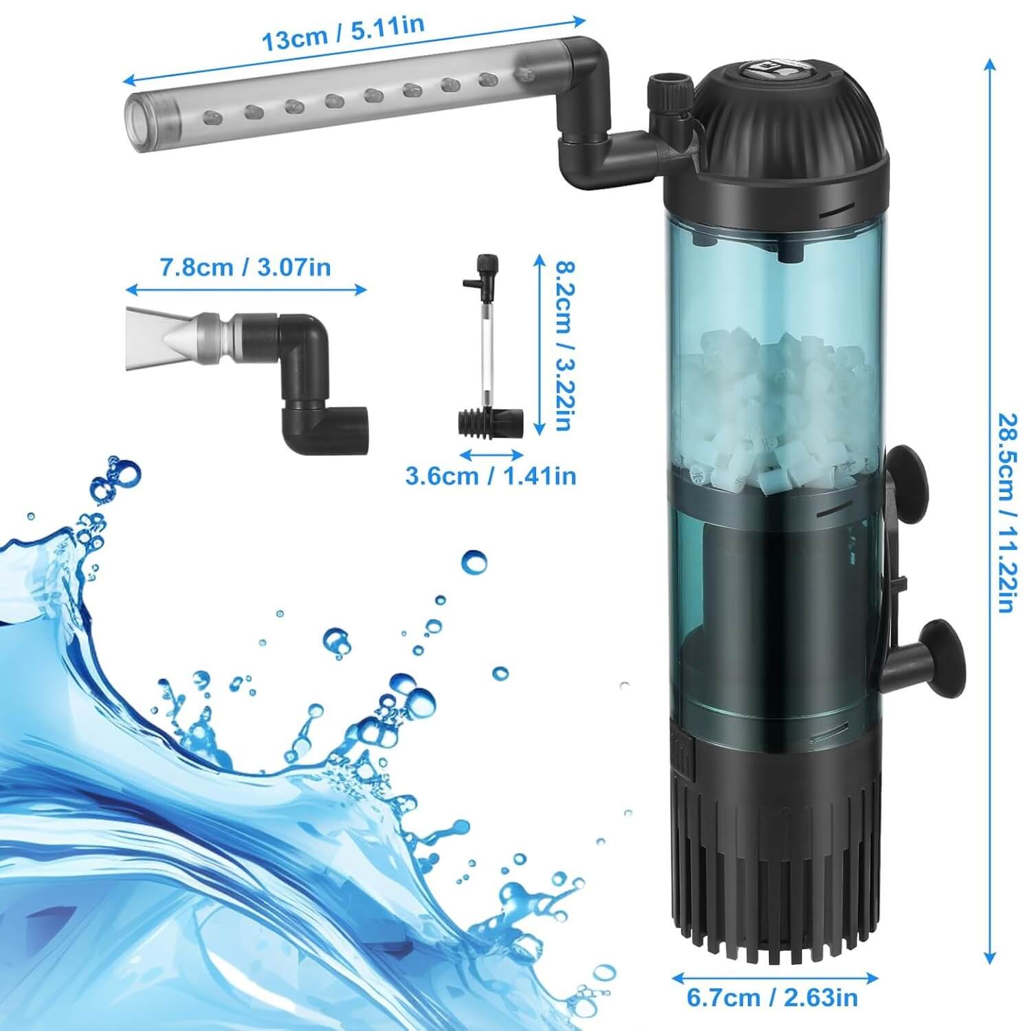Filtru apa acvariu pesti, filtrare acvariu 5-50 l 5 Dimensiuni compacte pentru flexibilitate maxima. Filtru apa acvariu pesti 5-50L, eficient si usor de montat. Ideal pentru orice tip de acvariu.