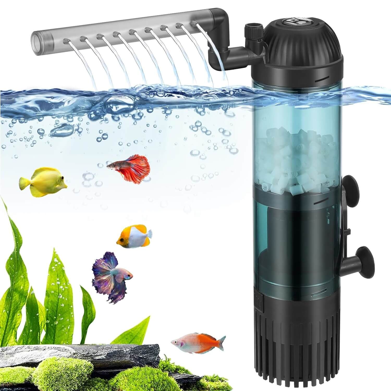Filtru apa acvariu pesti, filtrare acvariu 5-50 l 1 Filtru apa acvariu pesti 5-50L, filtrare acvariu eficienta. Filtru cu aer pentru acvariu intern, mentine apa curata si mediul sanatos pentru pesti.