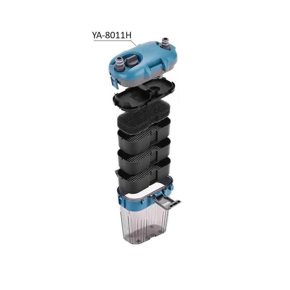 Filtru acvariu extern pentru acvarii pana la 90L 7 Dimensiuni precise si detalii tehnice pentru un filtru extern acvariu de calitate. Perfect pentru acvarii de 40-60cm, cu un flux de 360L/h. Filtru acvariu exterior compact si puternic!