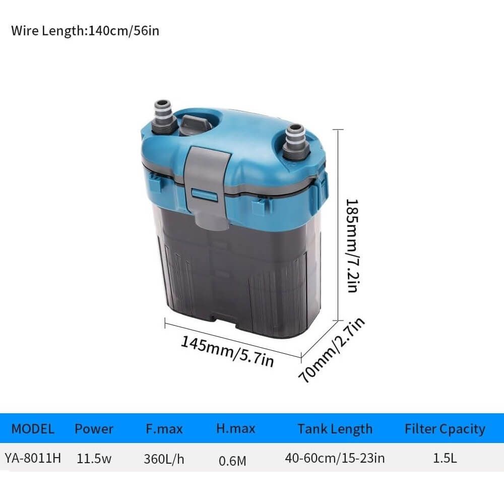 Filtru acvariu extern pentru acvarii pana la 90L 8 Accesorii incluse pentru un filtru acvariu extern complet echipat. Configureaza-l pentru nevoile acvariului tau si bucura-te de beneficiile filtrelor acvarii externe de top.