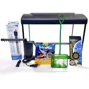 Set acvariu pesti 19 litri, acvariu complet echipat cu accesorii acvariu: filtru, incalzitor, minciog, termometru digital si hrana. Solutia perfecta pentru un habitat stabil si atractiv pentru pesti exotici.