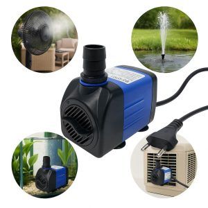 Pompa compatibila ventilator cu apa 1500 lph 25W, H max 2 m transforma orice ventilator in sistem de racire: pompa apa ventilator silentioasa, pompa ventilator cu apa puternica pentru pulverizare apa, ideala ca pompa ventilator cu pulverizare apa si recirculare in iaz, cascada sau acvariu.