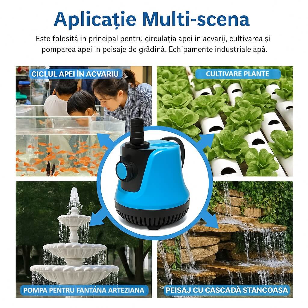 Pompa evacuare apa drenaj 2500 L/h, 1.6 m H max reglaj debit 4 Pompa evacuare apa submersibila cu debit 2500 L/h este un echipament fiabil si usor de folosit. Se remarca drept pompa evacuare piscina, actioneaza ca pompa drenaj apa in situatii casnice, dar este excelenta si ca pompa recirculare iaz. De asemenea, ofera randament optim ca pompa fantana arteziana decorativa.
