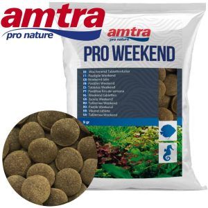 Hrana pesti weekend Amtra ofera nutritie constanta si sigura. Ideala ca hrana pesti acvariu si mancare pesti acvariu in zilele libere.