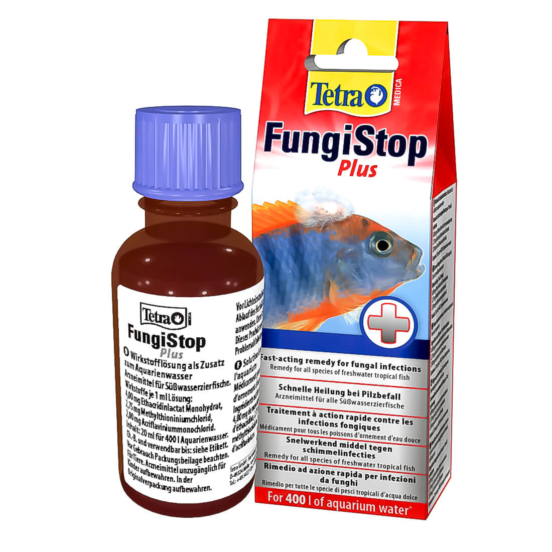 Tratament pesti Tetra Medica fungistop Plus 20 ml 1 tratament pesti Tetra Medica FungiStop Plus 20 ml: fungistop tetra rapid contra infectiilor; tetra medica fungistop plus pentru acvariu.