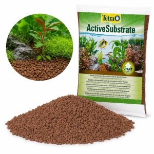 Substrat acvariu fertil Tetra Active Substrate 6L cu granule maro si utilizare in acvariu plantat
